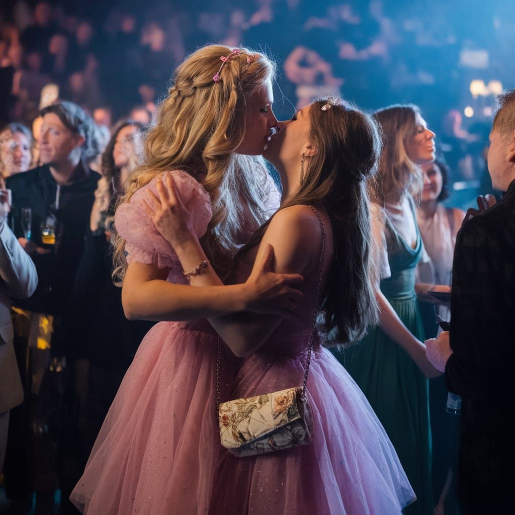 Masculine Teen Crossdresses in Fairy Minidress at Party