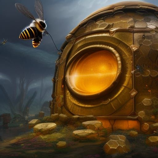 Fantastical Beehive Concept Art in Deep Color