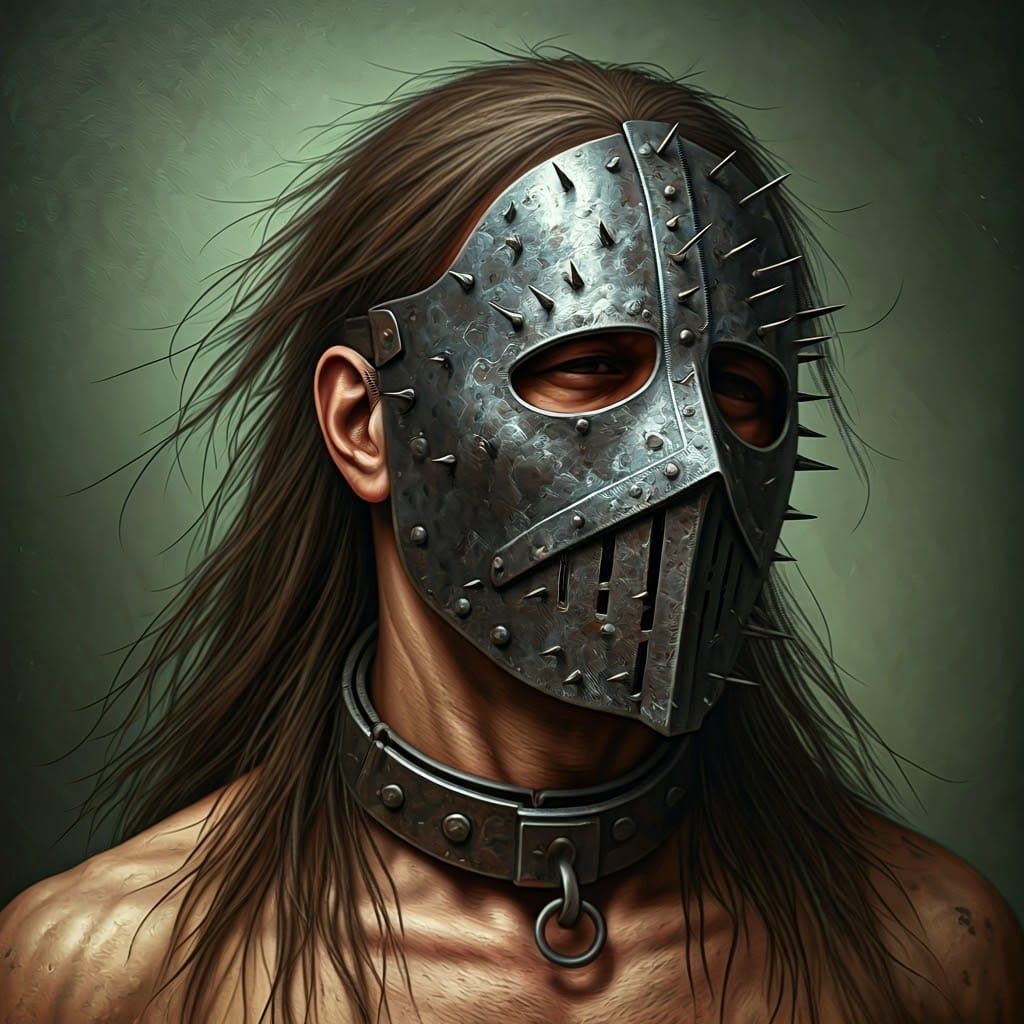 Ornate Medieval Prisoner in Iron Mask, Fantasy Realism