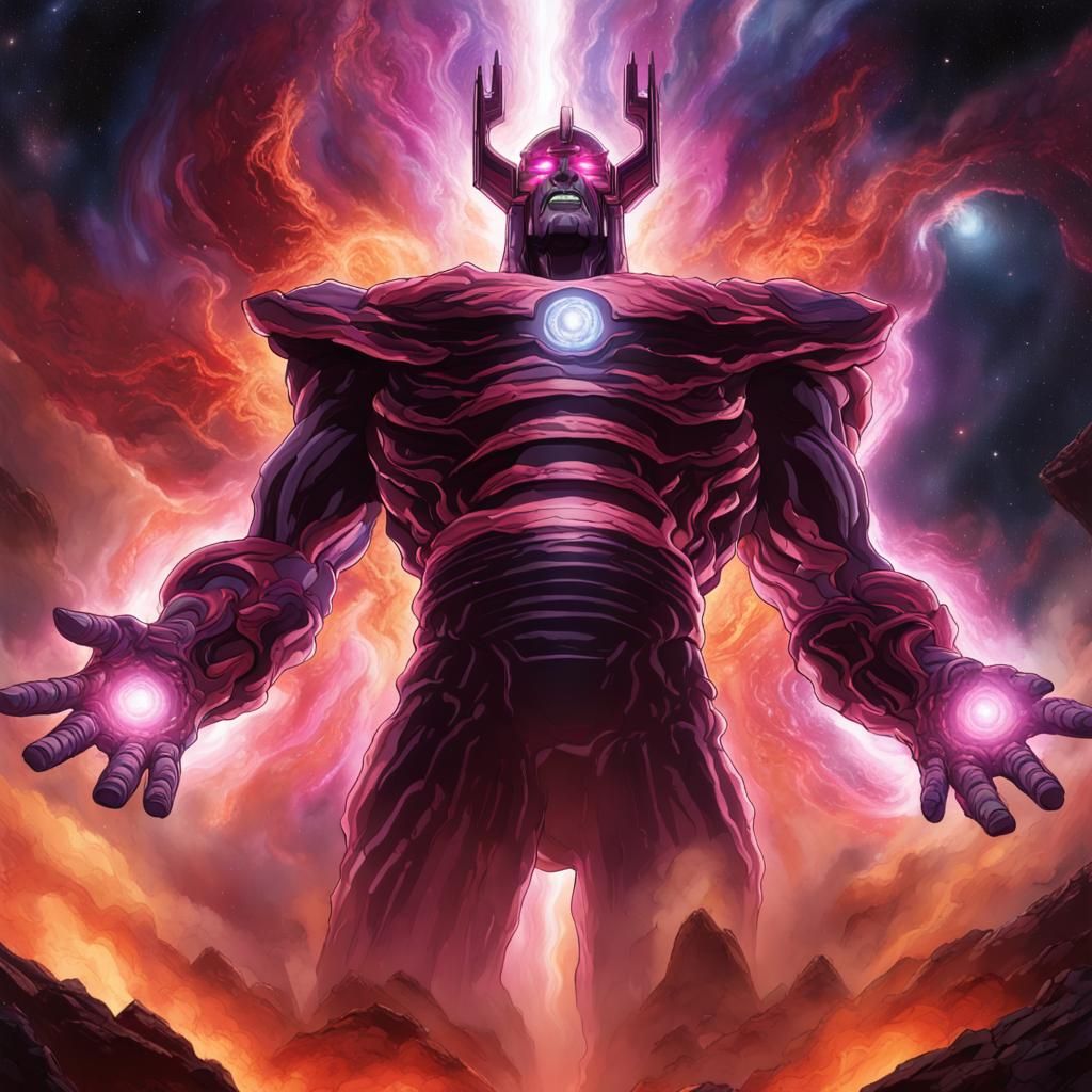 Galactus Looms Over Earth in Dark Fantasy Style