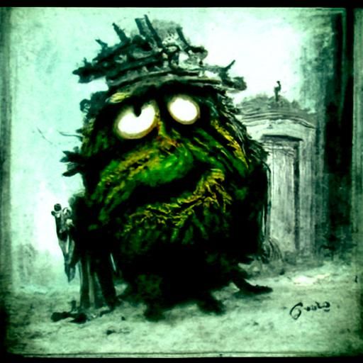 Oscar the Grouch in Horror Style