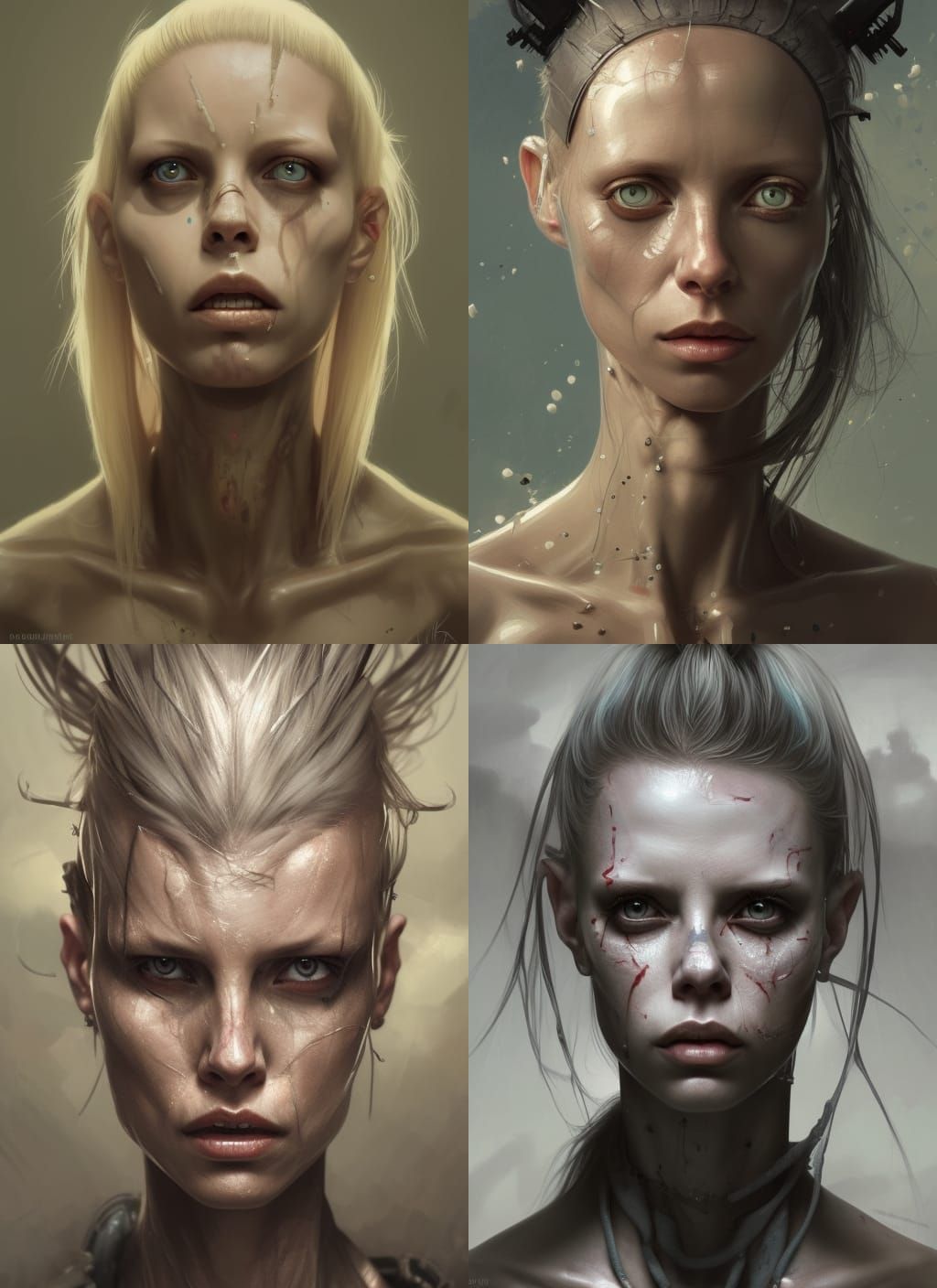 Dystopian Female Portrait in Hyperdetailed Style