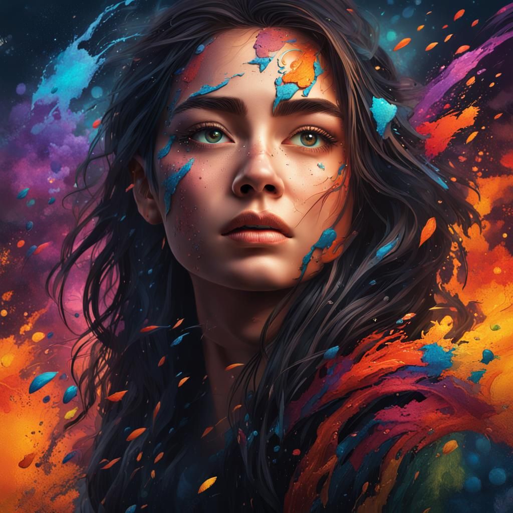 Beautiful Woman in Dark Fantasy Style