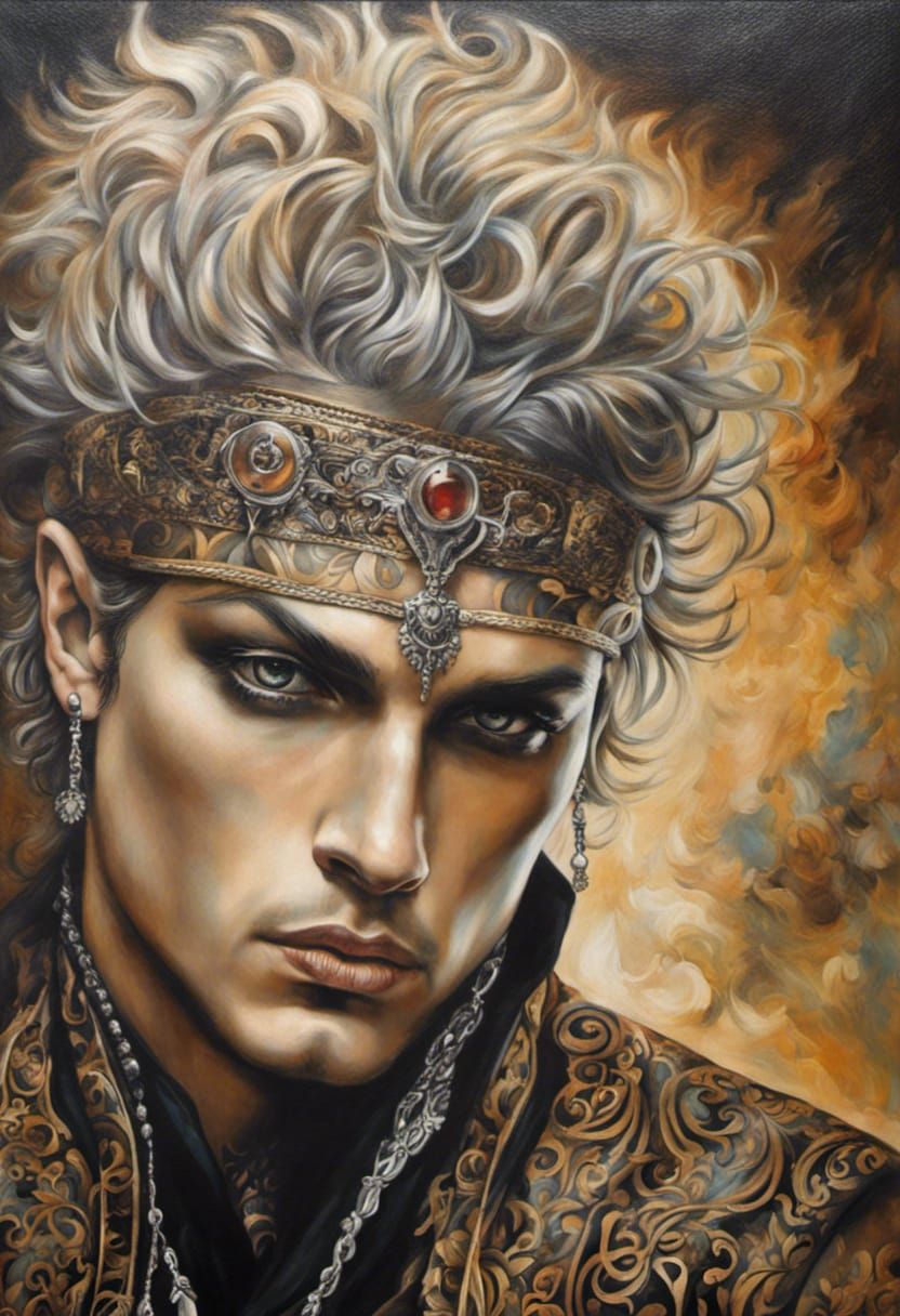 Gothic Oil Painting of a Young Man