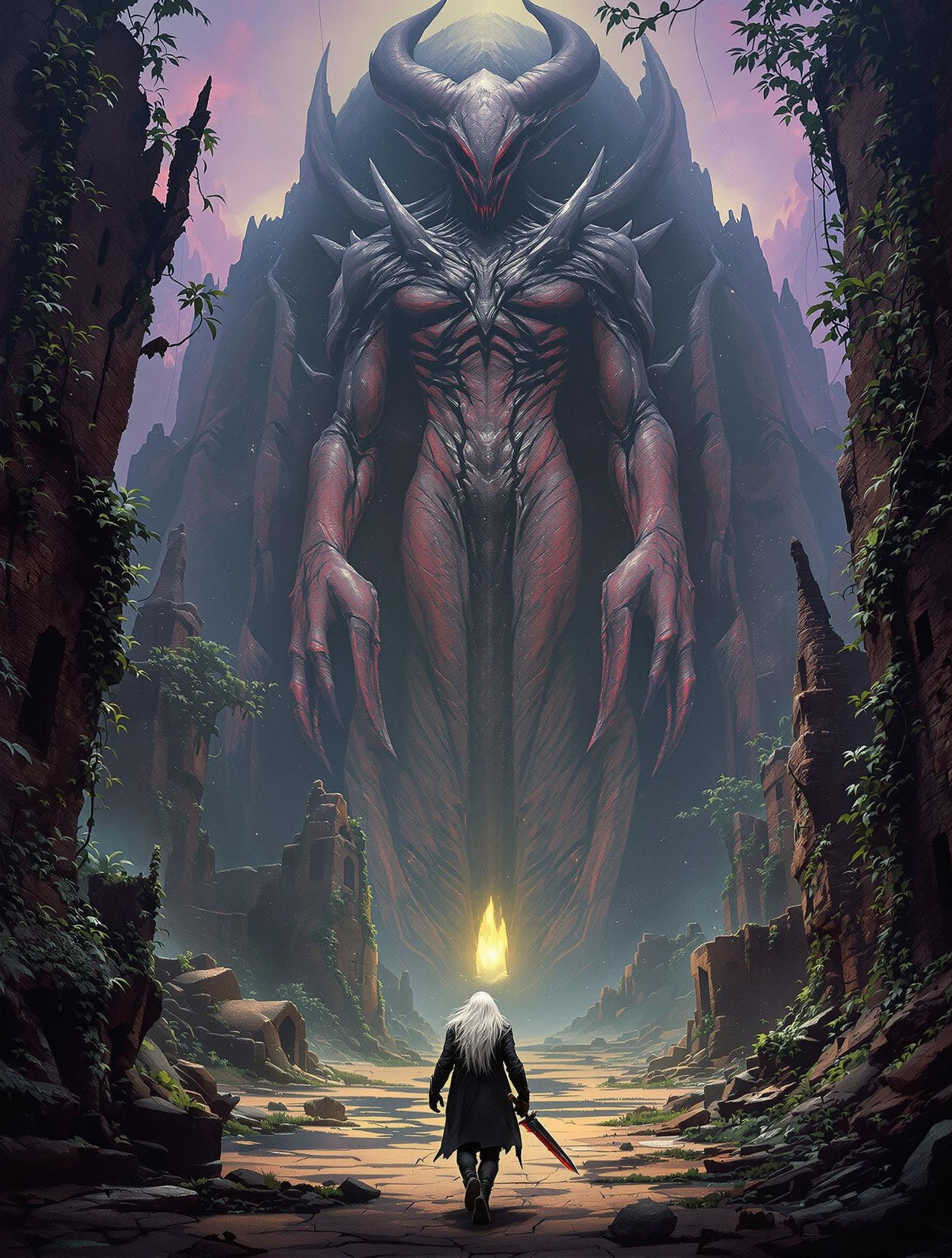 Aldritch City Ruins in Dark Fantasy Landscape