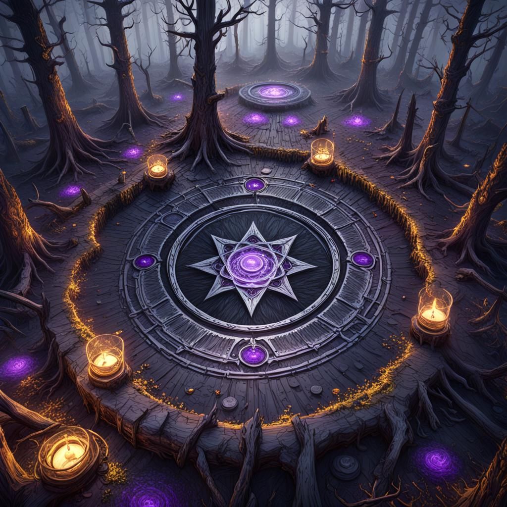 Eerie Black Magic Ritual in Dead Forest