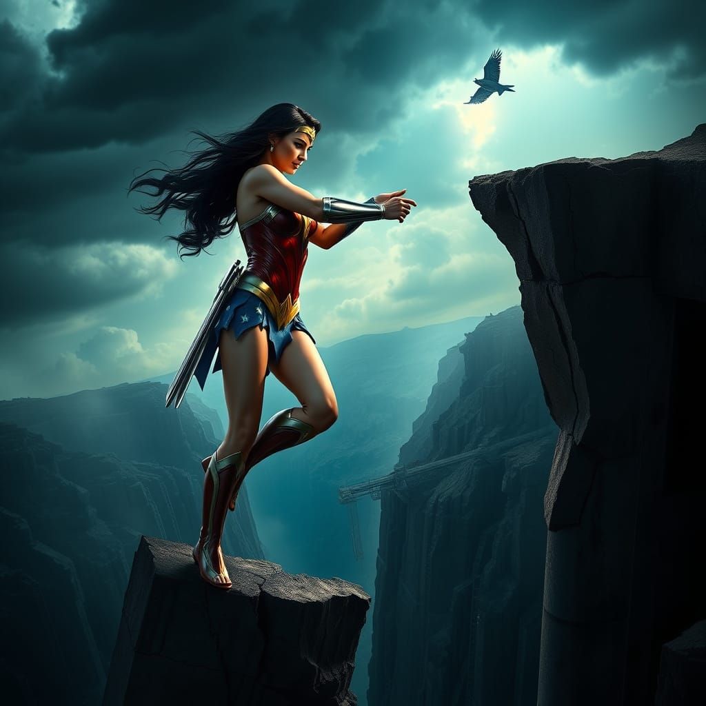 Wonder Woman Rescues Zatanna From Crumbling Bridge