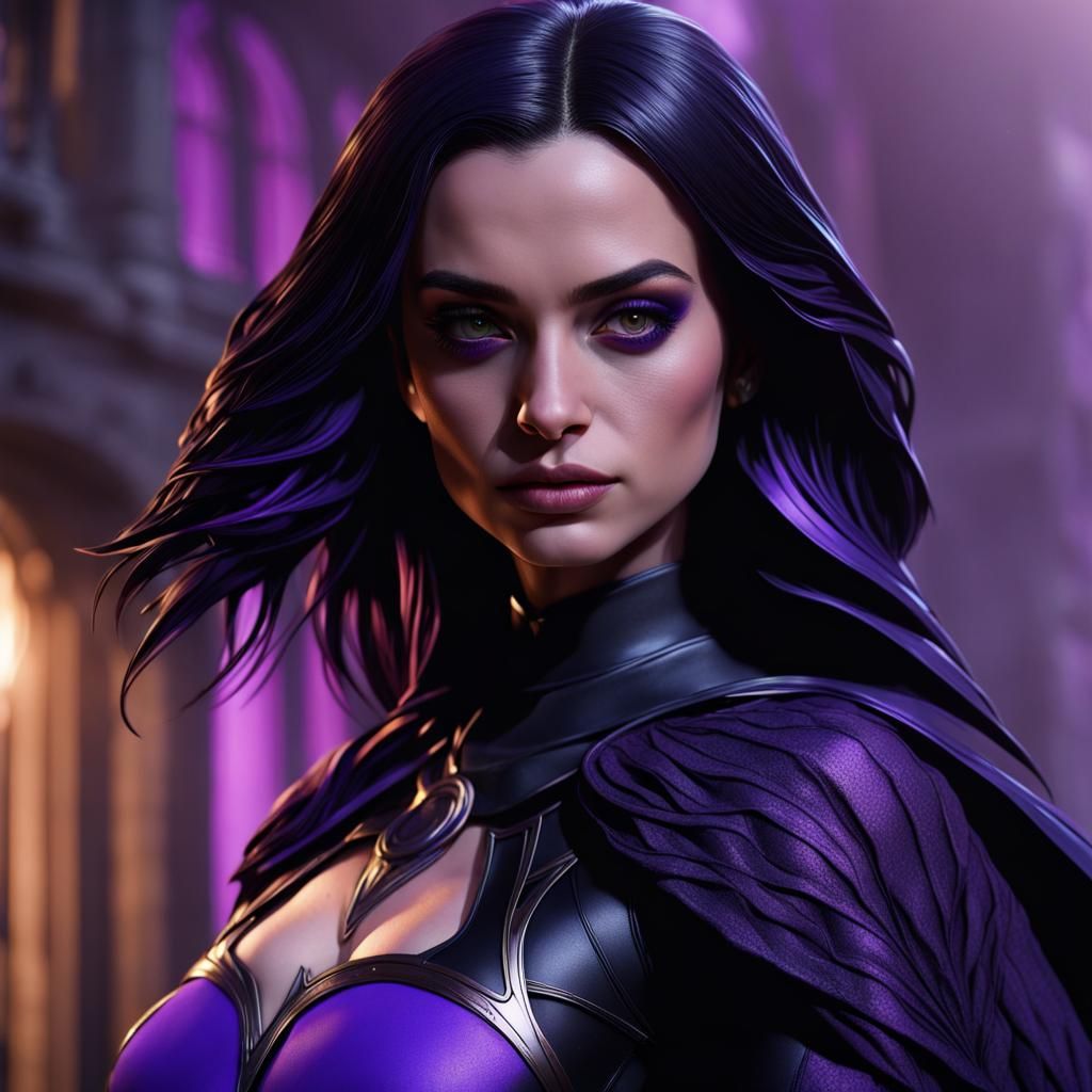 Raven as Ana de Armas: Mystical Purple Rendering