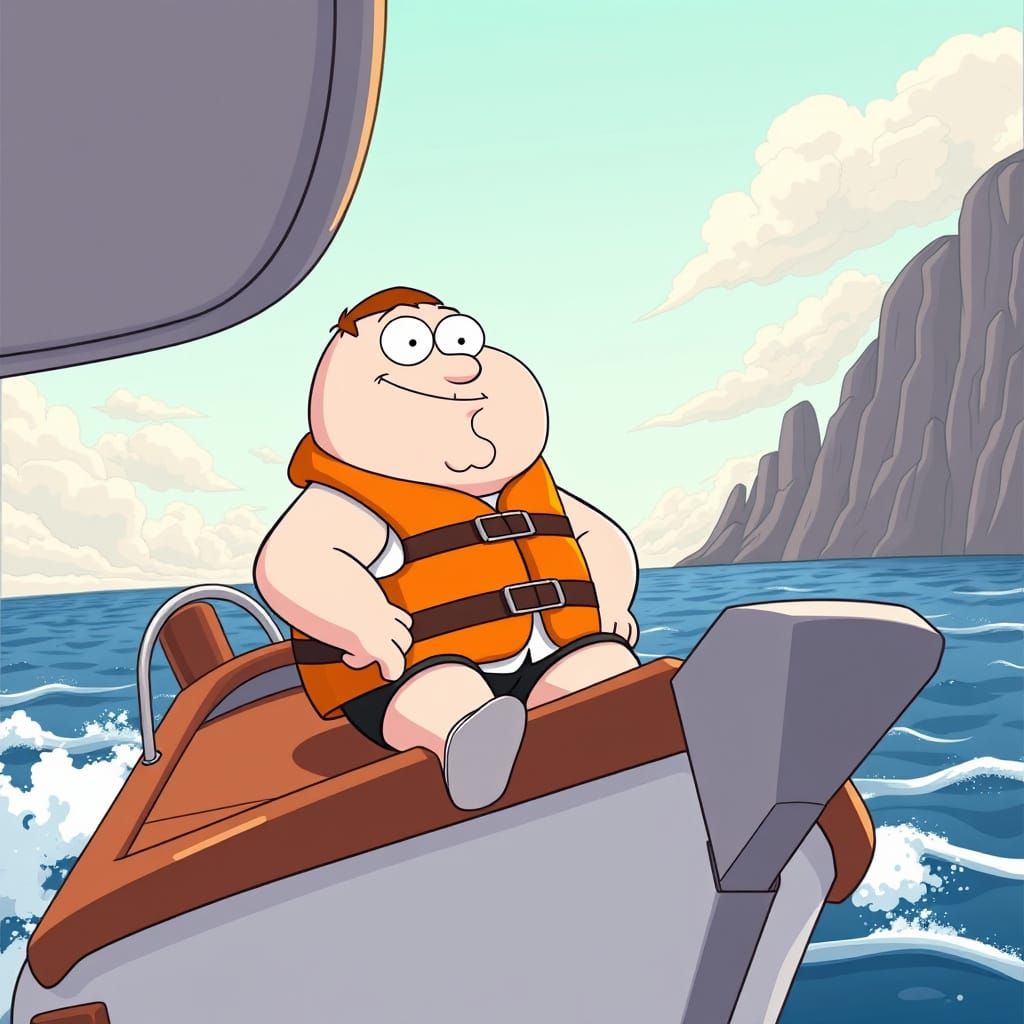 Peter Griffin Navigates the Ocean: A Cartoon Adventure