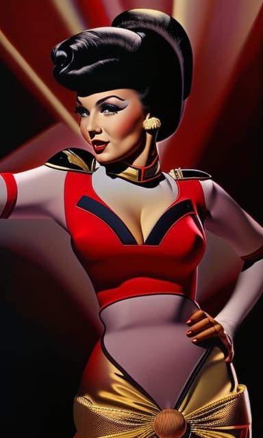 Retro Sci-Fi Space Girl in Elvgren Style