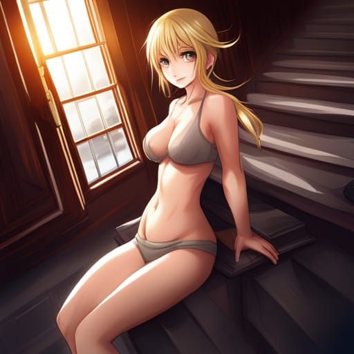 Anime Angel Girl from Behind