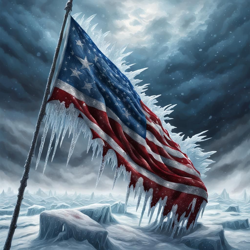 Blood Ice Flag in Ethereal Blizzard Concept Art