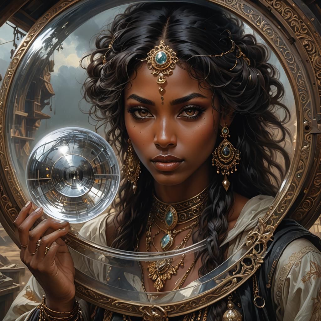 Clairvoyant in Trailer: Post-Apocalyptic Acrylic Portrait