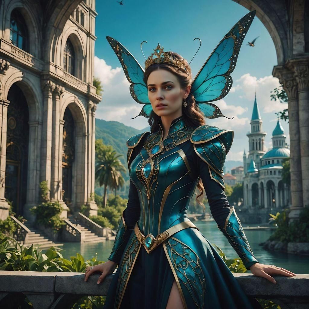 Futuristic Abkhaz Lady Digital Artwork