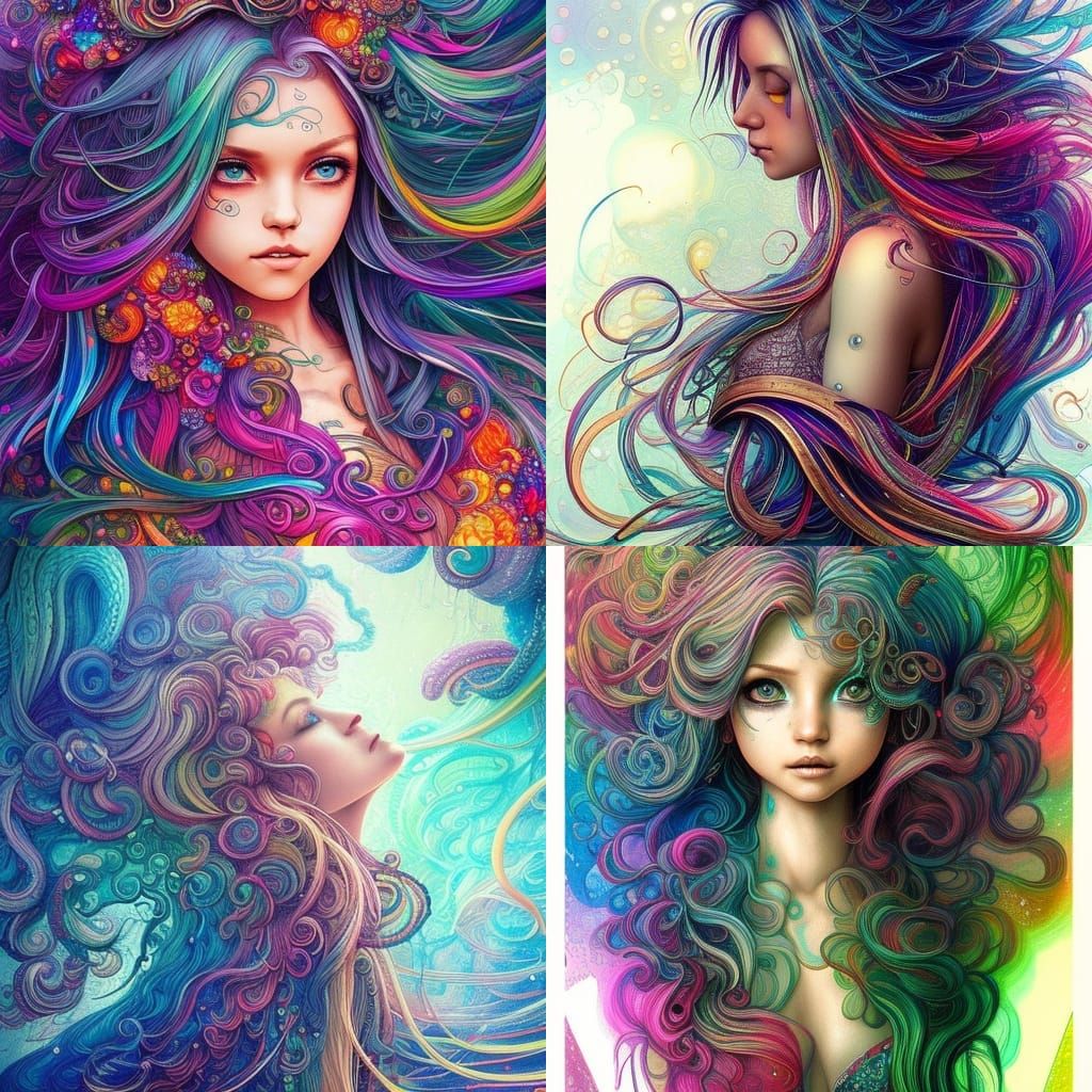 Rainbow Hair in the Rain: Digital Matte Painting