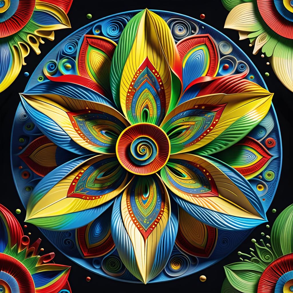 Psychedelic Mathematical Animal Illustration in 3D