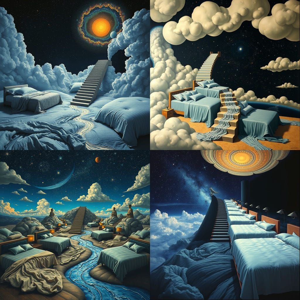 Surreal Bedtime Dreamscape in a Desert Night