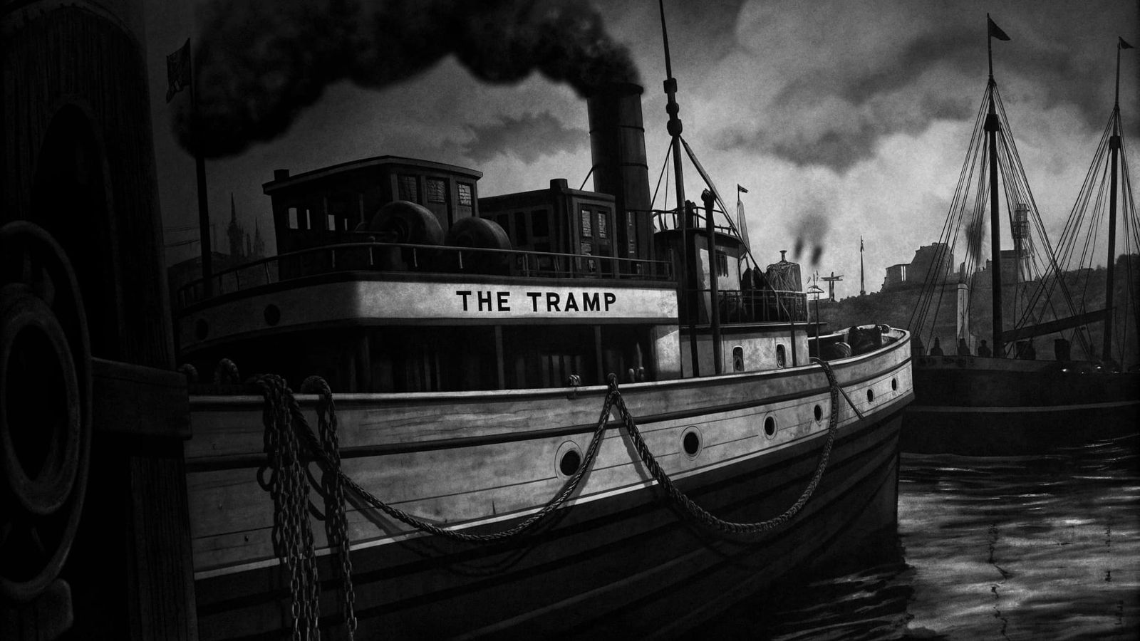 A Steam-Powered Harbour Scene in Industrial Era Style