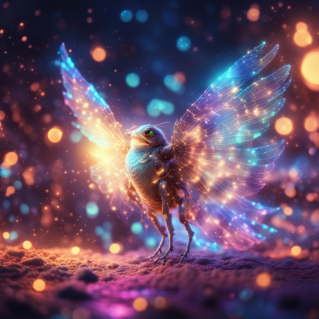 Mystical Celestial Entities Soar through the Glowing Aurora....