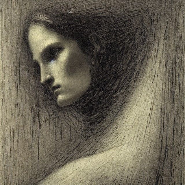 Haunting Love: Gothic Horror Art Deco Drawing