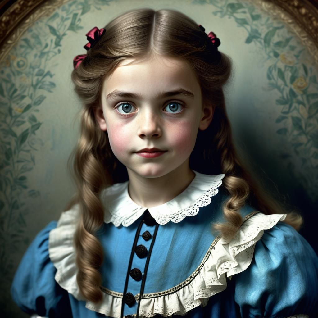 Alice in Wonderland Portrait, Early 1900s Style
