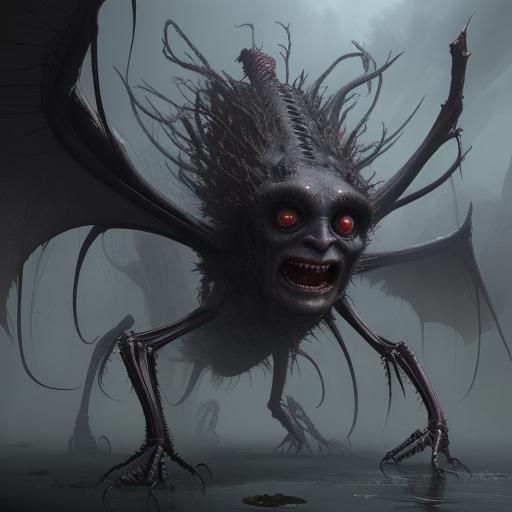 Sinister Multi-Legged Creature in Dark Fantasy Style