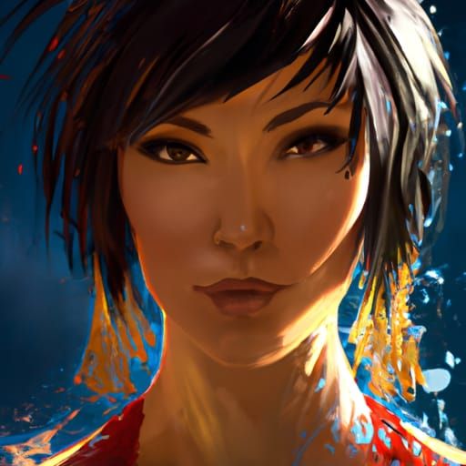 Ada Wong Portrait in Hyperdetailed Digital Art Style