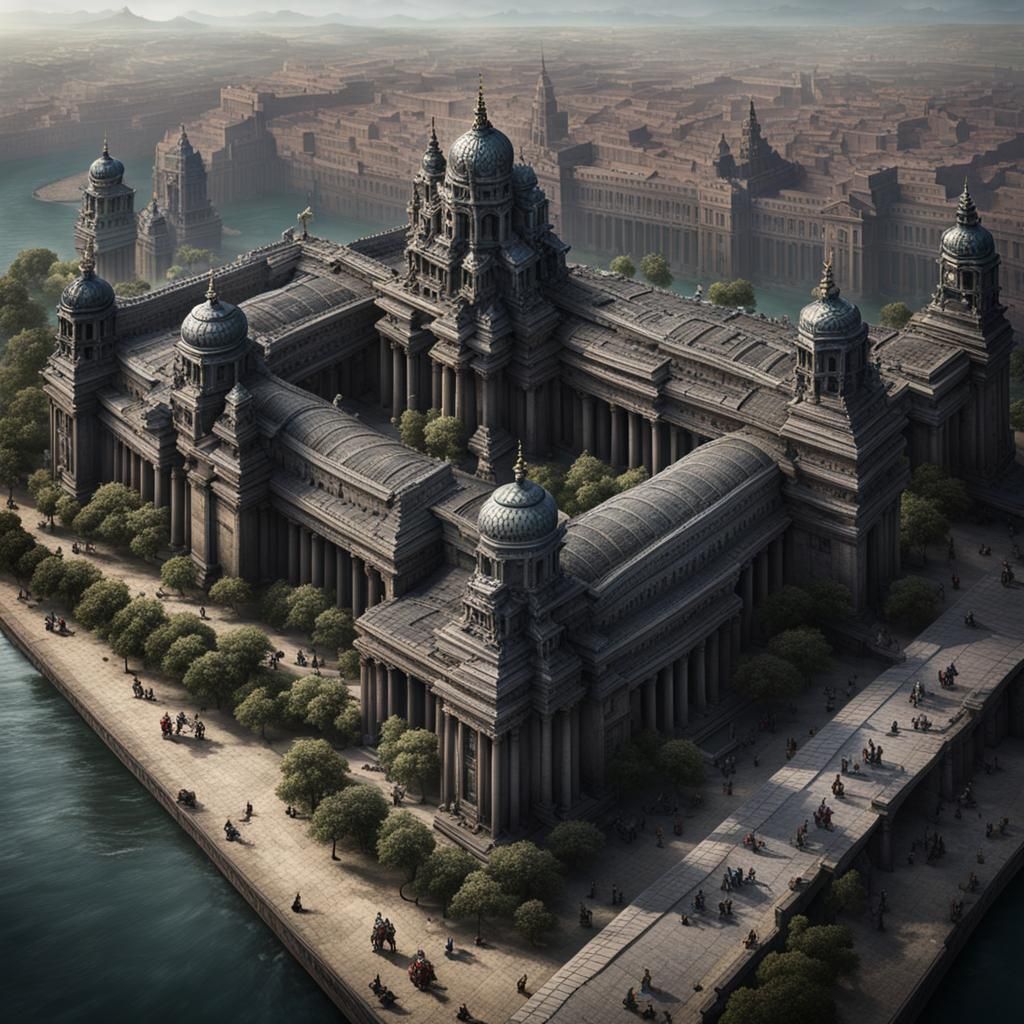 Ancient City of Towering Black Stone Structures