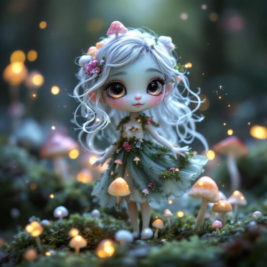 Enchanted Forest Sprite in Ethereal Gown
