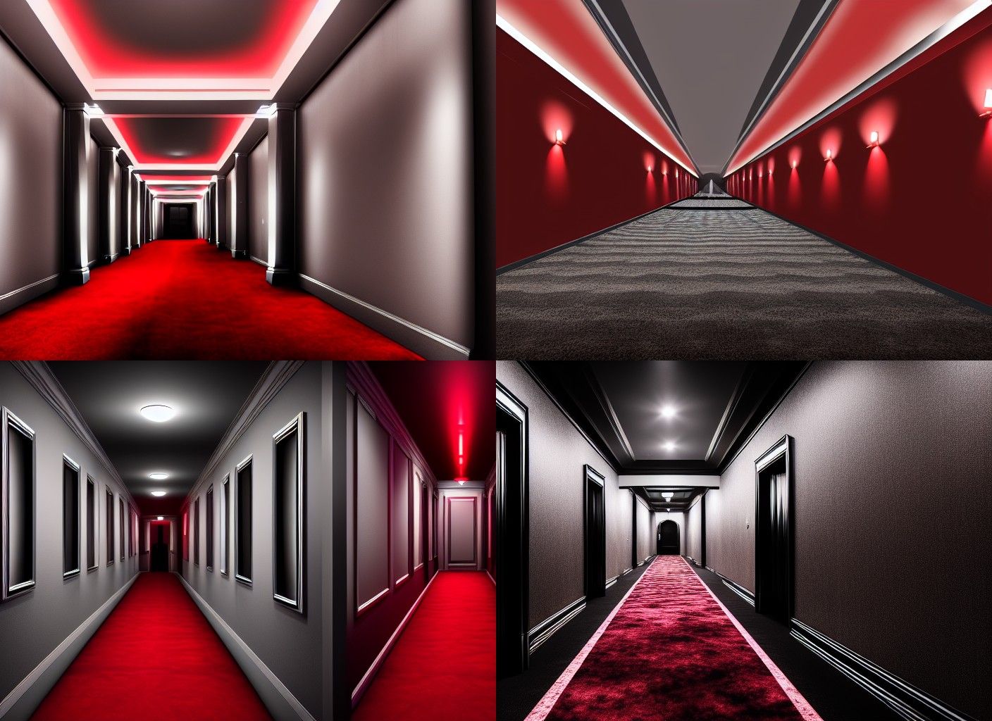 Ominous Hotel Hallway in Hyperrealistic Horror Style