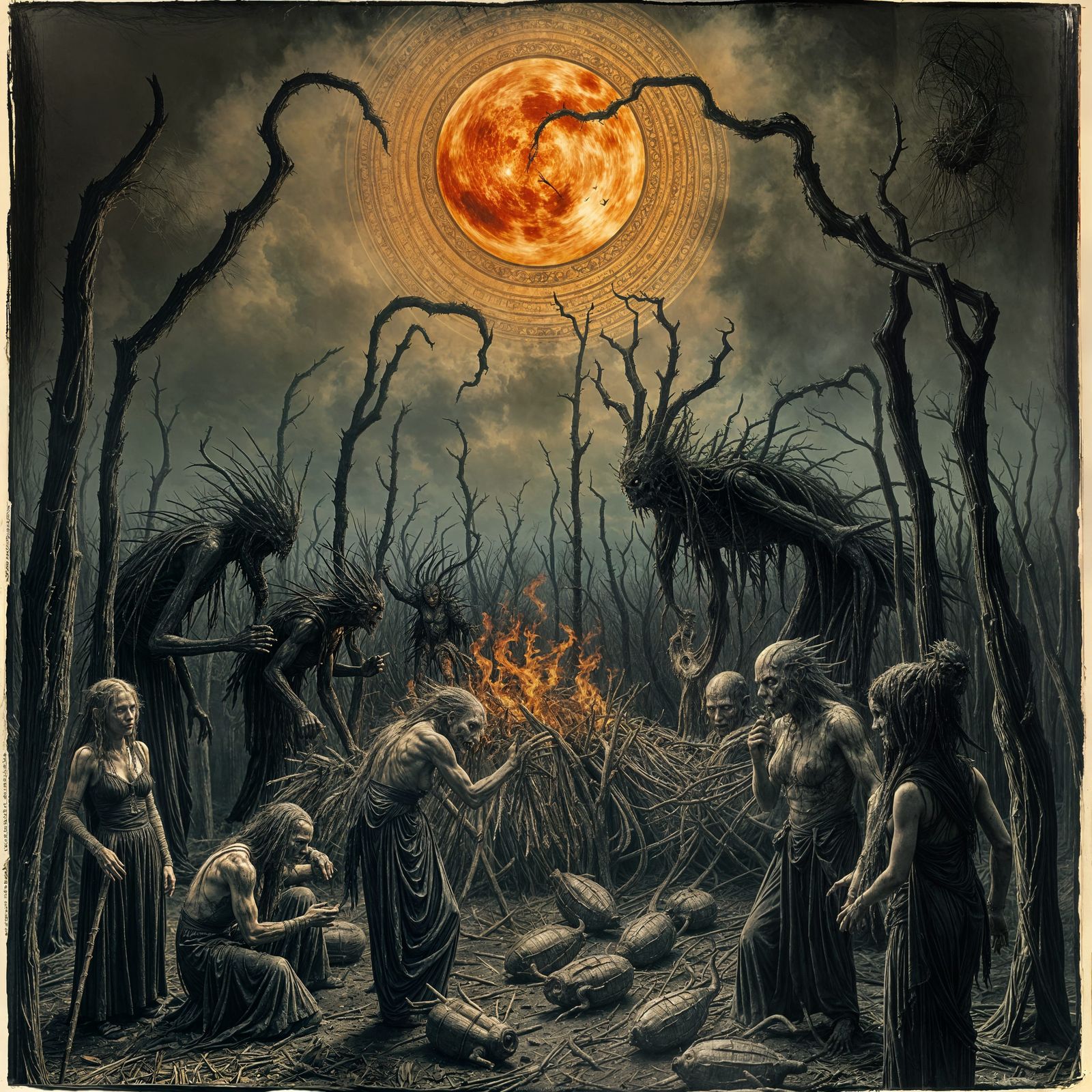 Nightmare Harvest Festival in Gustave Doré Style