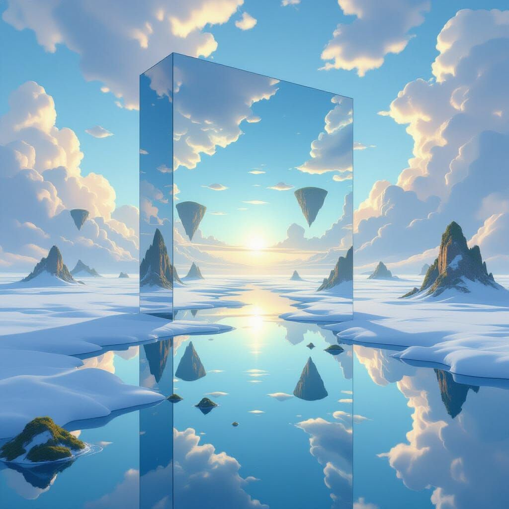 Surreal Worlds Reflected in a Crystal Mirror