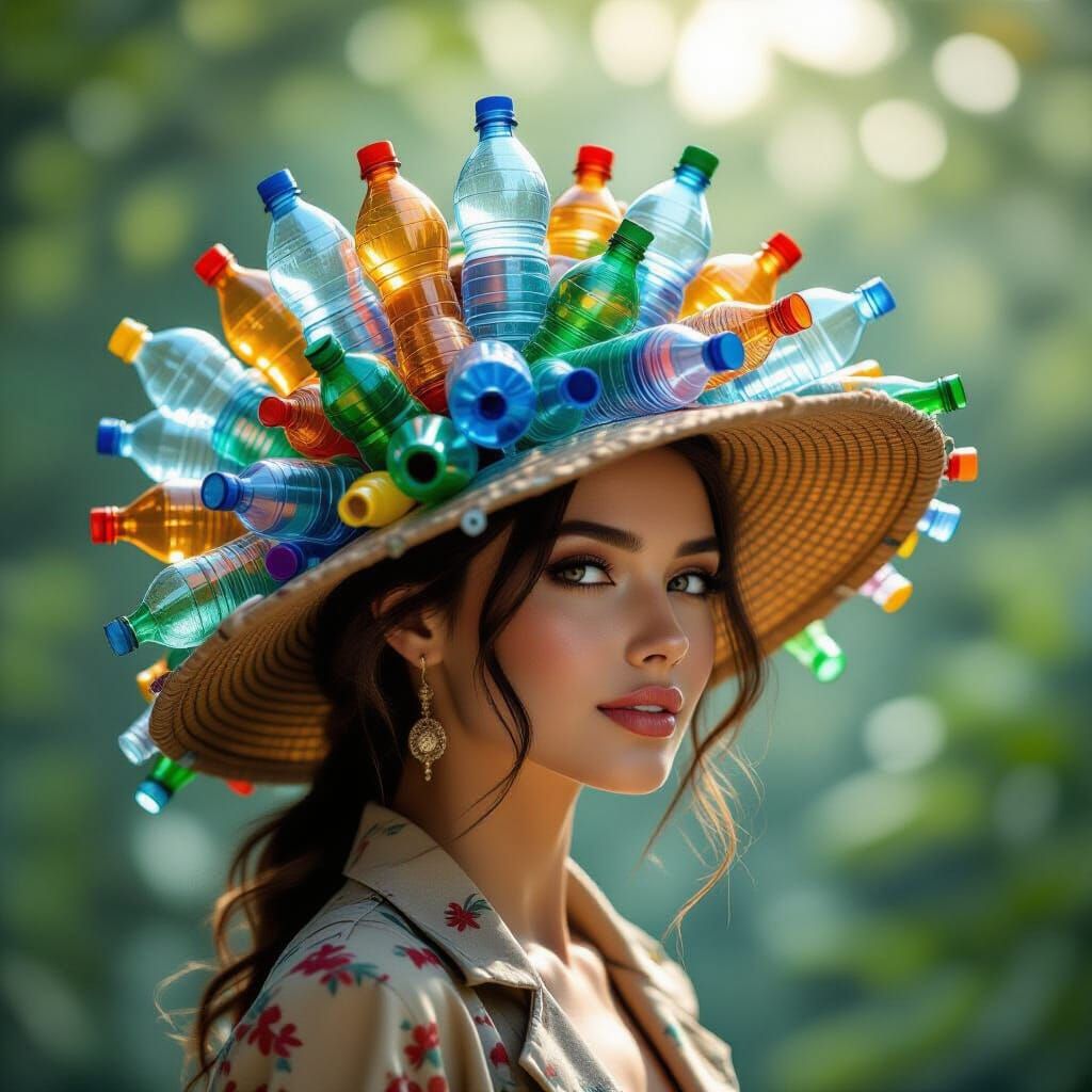 Surreal Gravity-Defying Hat in Whimsical Fantasy Style