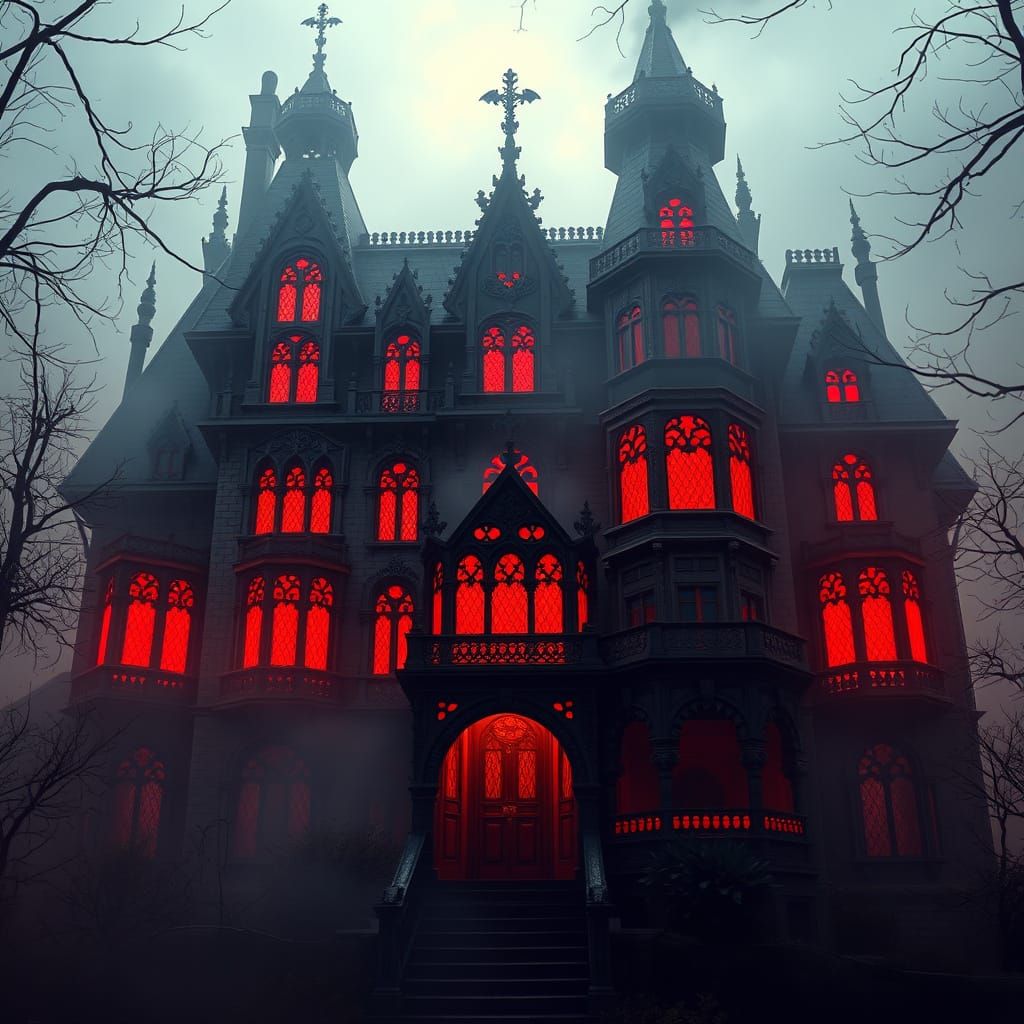 Gothic Vampire Mansion Supervillain Hideout
