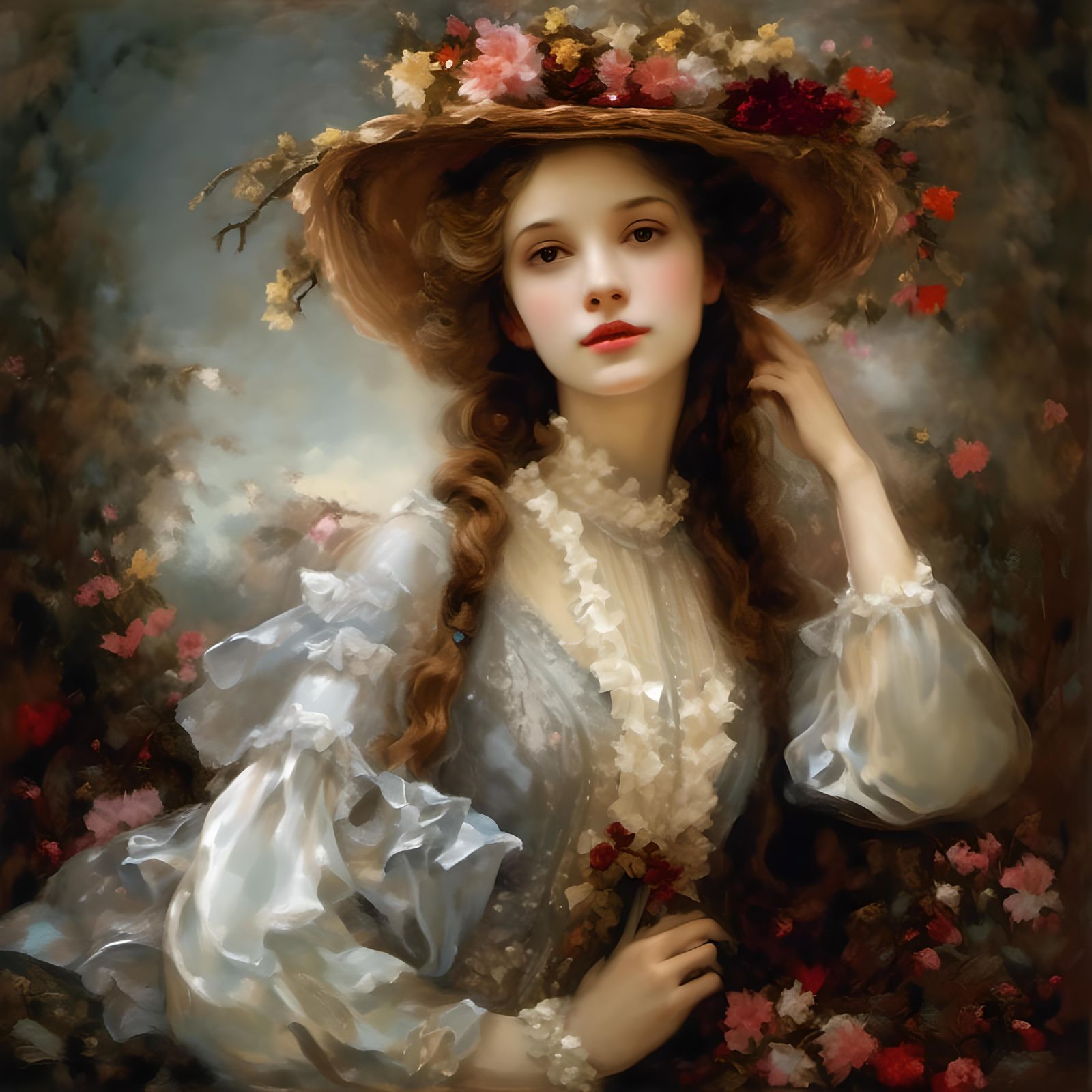 Edwardian Woman in Sepia Photography Style