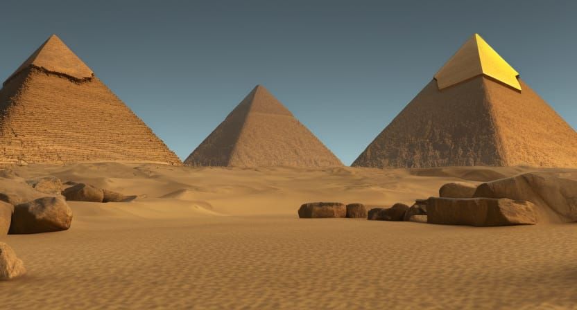 Egypt Pyramid in Volumetric Lighting, 8K