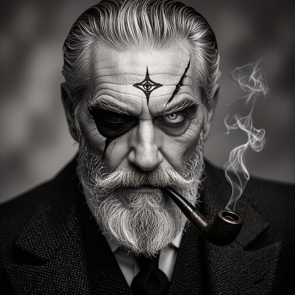 Sinister Old Man 1920s Cinematic Film Still