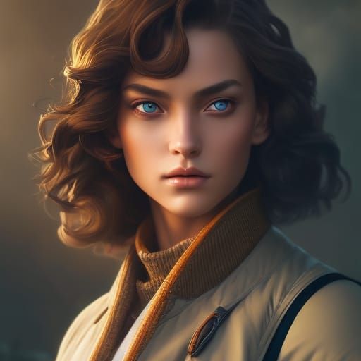 Androgynous Scholar Portrait in Studio Ghibli Style