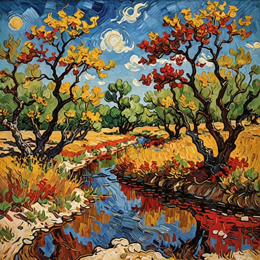 Impressionistic Summer Landscape in the Style of Monet