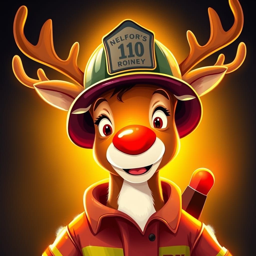 Rudolph the Firefighter: A Bright Red-Nosed Hero