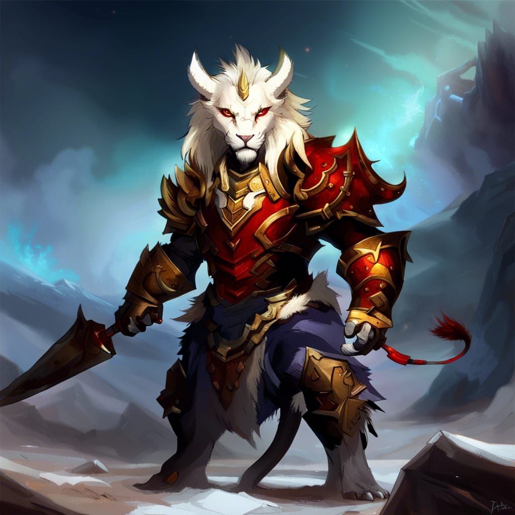 Guild Wars 2 Charr Guardian with White Mane