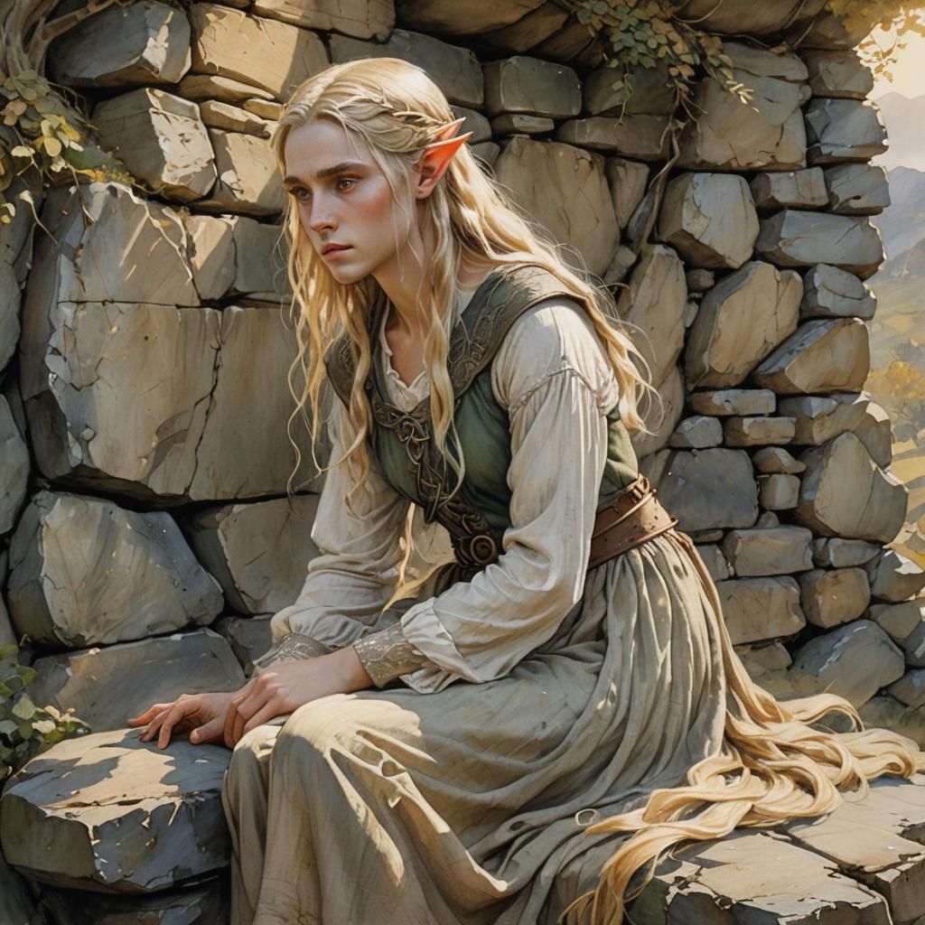 Fantasy Elf in Golden Light: Concept Art