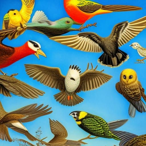 Majestic Birds of the Americas: A Surreal Illustration