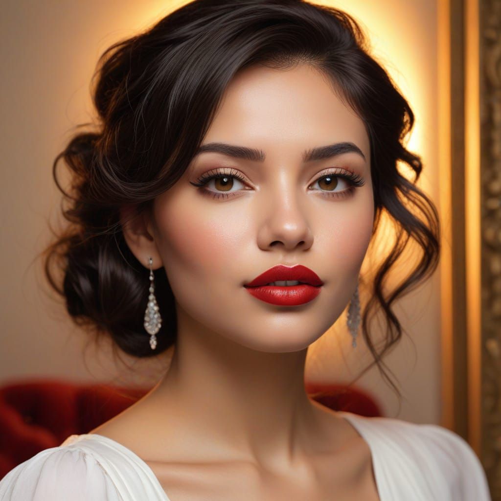 A Seductive Woman in Golden Light