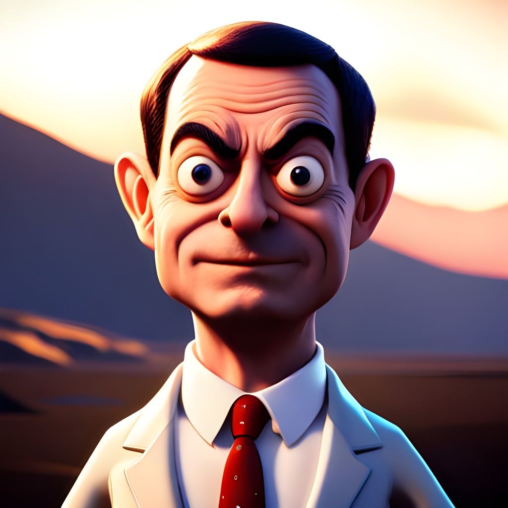 Scary Mr. Bean and Bruce Willis Hybrid