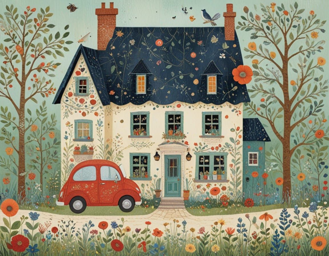 Surreal Domestic Scene in Intricate, Meticulous Style