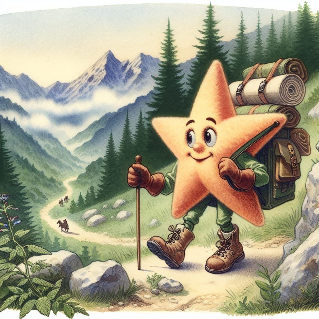 Adventurous Star Explorer in Watercolor