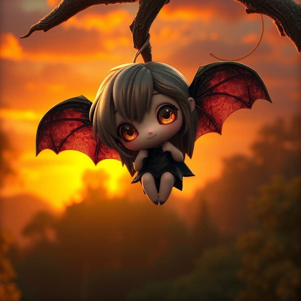 Chibi Gothic Fairy in 3D Digital Art Style