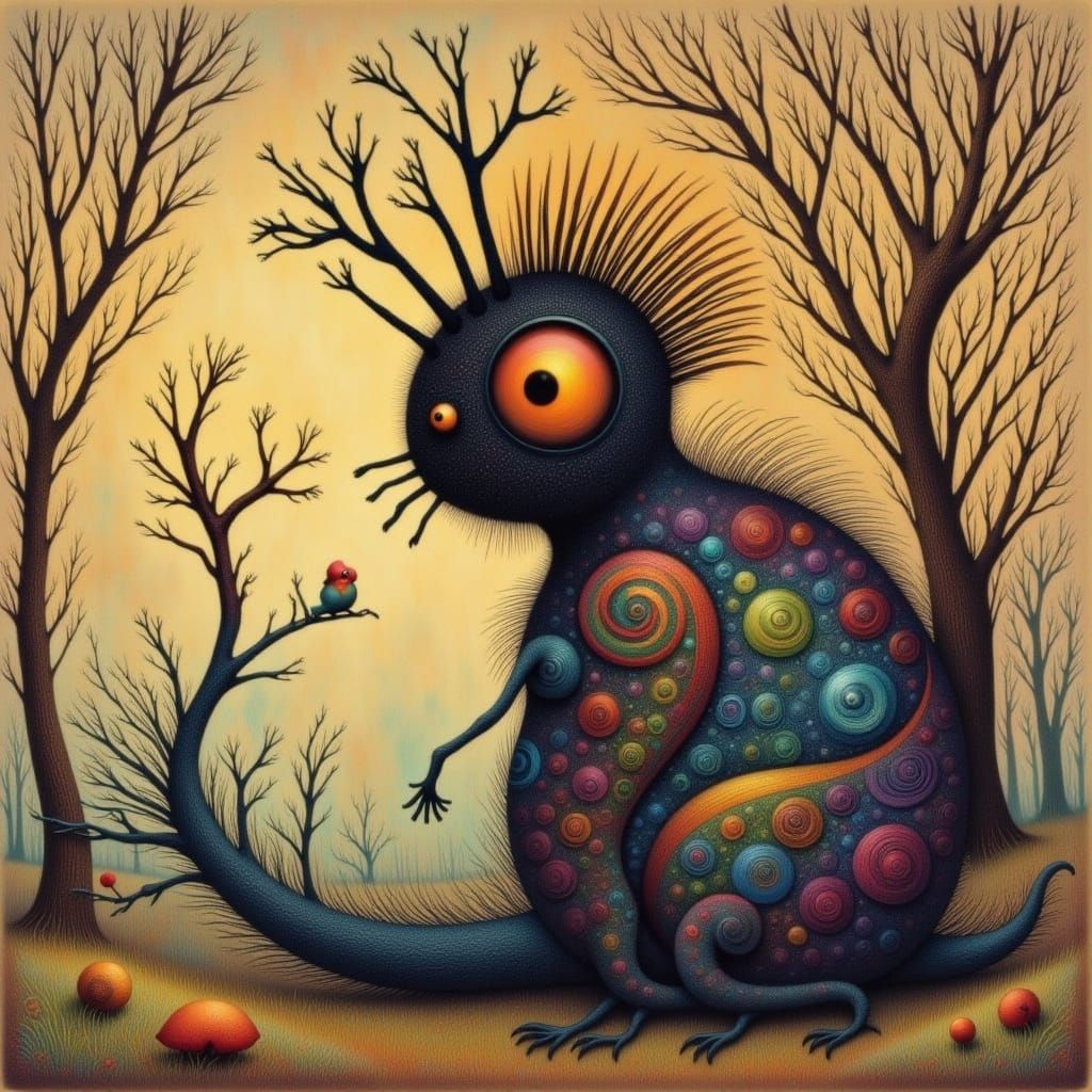 Enchanting Storybook Halloween Scene with Cicada Song