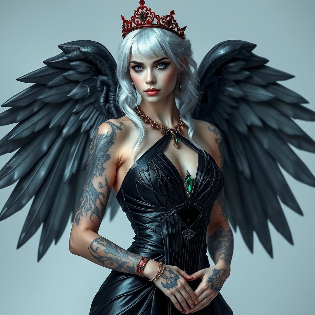 Stunning Valkyrie in Modern Dress: Digital Art